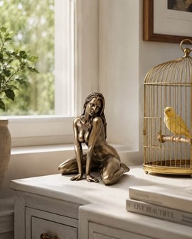 GAVEIDEER TIL MÆND. Flot Veronese bronze figur af en nøgen kvinde