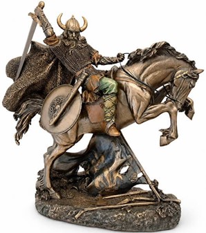 Dekorativ Viking Figur på Hest – Perfekt Gave til Far, der Har Alt