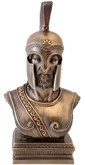 GAVE TIL BEDSTE VEN. Bronze buste af spartansk kriger i korinth hjelm