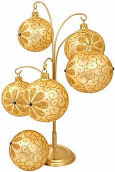 Guldfeber på Juletræet! 6 Matte Julekugler med Glimmer-Wow! Ø 8 cm