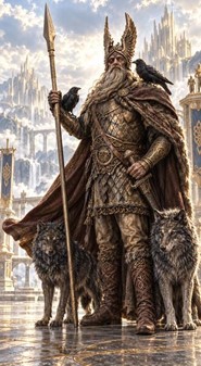 Odin skulptur. En mytologisk figur til hjem og kontor dekoration