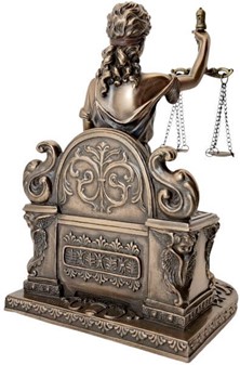 Themis figur. Retfærdigheds gudinde, skabt til advokater med stil