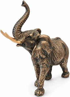 Elefantfigur Bronze. Smuk dekoration, symbol på lykke og velstand