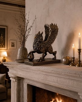En grif figur. Bronzefigur af et af de mest kendte fabeldyr i verden
