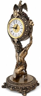 Atlas figur med ur. Et kunstværk og elegance, der beriger dit hjem