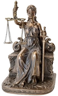 Themis figur. Retfærdigheds gudinde, skabt til advokater med stil