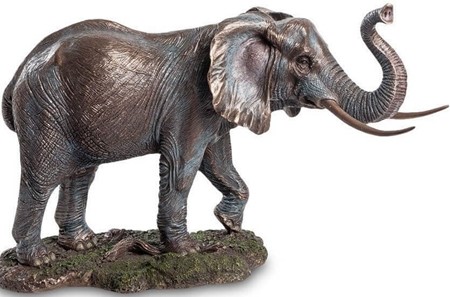 ELEFANT FIGUR. Usædvanlig godt, stor realistisk bronzefigur af elefant