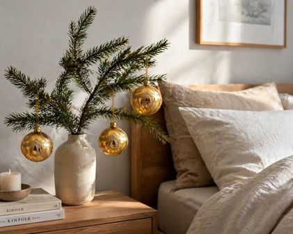 Unik julepynt. Polske håndlavet guld blank julekugler med dekoration