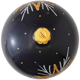 Sorte julekugler med tre forskellige julemotiver i guld, Ø 8 cm 6 stk