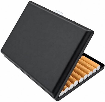 Sort Cigaret Etui Metal. Luksus til dine lange cigaretter