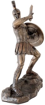 GRÆSKE HELTE. Bronze figur af Hektor den tapreste af trojanske krigere