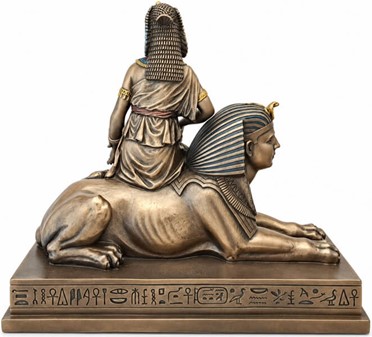 Kleopatra og Sfinks Bronze Statue: Tidløs Elegance til Dit Rum