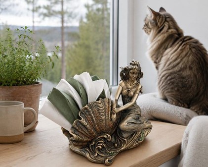 SERVIETHOLDER. Flot Veronese figur i form af en kvinde på en konkylie