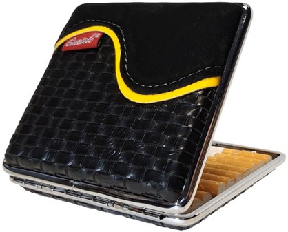 Billige, Elegant Læder-Imiteret Carbon Cigaretetui til 20 Cigaretter