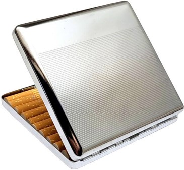 CIGARETETUI METAL. Billigt og stilfuldt tilbehør til rygeren