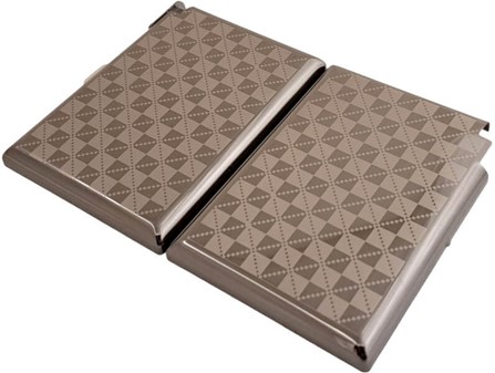 Cigaret etui metal med lighter – grafitdesign til 20 cigaretter