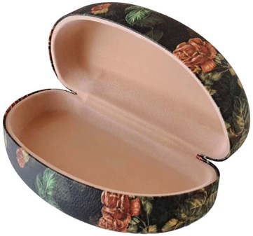 BRILLEETUI. Hårdt "Floral Story" etui med elegant rosemotiv