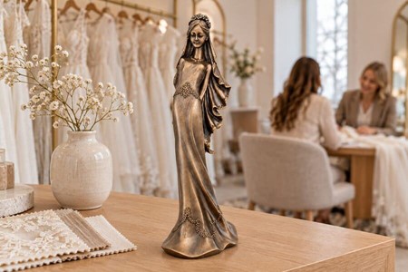 Bedste Bryllupsgave. Tidløs elegance - eksklusiv bronze brudefigur