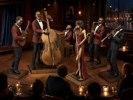 JAZZ KONTRABASSIST FIGUR | Julegave til Musiker og Musikelskeren