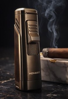 Eksklusiv Cigar Lighter. Tre Jet Flammer - Perfekt Gaveidé i Mahogni