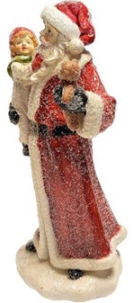 BILLIGE JULEGAVER. Pynt til jul - smuk figur af julemanden med en baby
