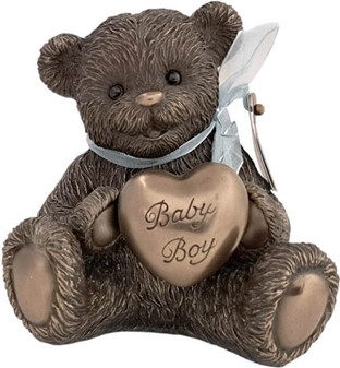 Smuk romantisk bamse figur i bronze – unik gave til hende