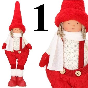 Charmerende julenisser. Søde figurer af drenge og pige nisse. H: 54 cm
