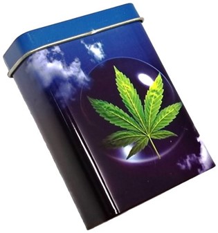 ETUI TIL HJEMMERULLET CIGARETTER. 4 stk. metal etui til cigaretpakke