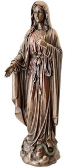 JOMFRU MARIA. Smuk bronzefigur til katolske og religiøs julegaveide
