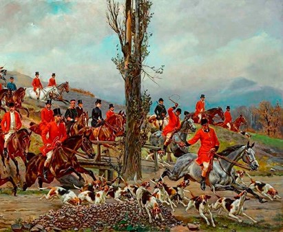 FARS DAG GAVE. Miniature af smuk Wojciech Kossak maleri