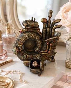 SMYKKEÆSKER. Fænomenalt Steampunk ubåd Nautilus i smykkeskrin form