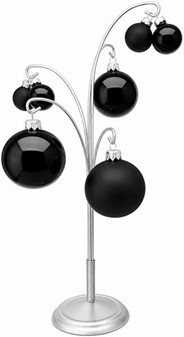 Små julekugler fra Polen, billige priser, sort mat & blank. Ø 3 & 6 cm