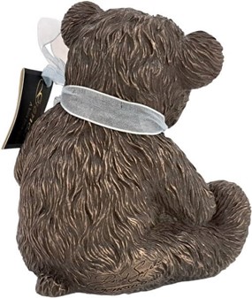 Smuk romantisk bamse figur i bronze – unik gave til hende