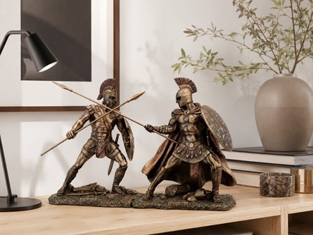 ACHILLES. Statuette af helten trojanerkrigen til hjemmet dekoration