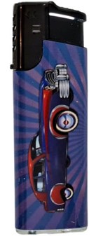 LIGHTER MED BILLEDE. Engangslightere med billeder af retro biler 5 stk