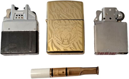 Lighter Sæt Gylden Tiger. 2-i-1 Elektrisk Plasma og Klassisk Benzin