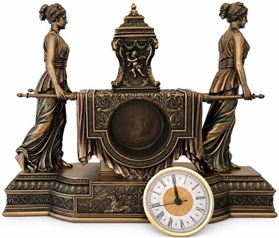 INSPIRATION TIL INDRETNING. Imponerende Art Deco ur i bærestol form