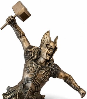 Thor Figur med Mjølner – Eksklusiv Statue til Det Moderne Hjem