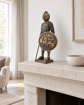 Ridderfigur i Bronze: Ægte Historisk Elegance til Dit Hjem