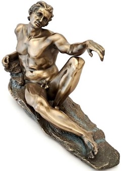 Skabelsen af Adam. Klassisk Bronzeskulptur, der ånder liv i dit hjem