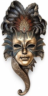 BILLIG VÆGDEKORATION. Bronzebelagt venetianske maske, bolig ting