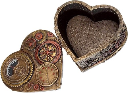 18 ÅRS GAVE. Unik hjerteformede smykkeskrin i Steampunk stil