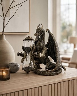 TIMEGLAS. Unik Veronese skulptur af dragen med timeglas i hænderne