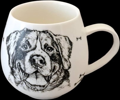 Et charmerende porcelæn krus med raceren hund til ægte hundeelskere
