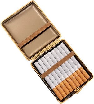 Cigaretetui i Brunt Firbens Læder. Eksklusiv, Stilfuldt Gave til Ham