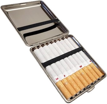 Eksklusiv cigaretetui. Metal standard etui med venetiansk mønster
