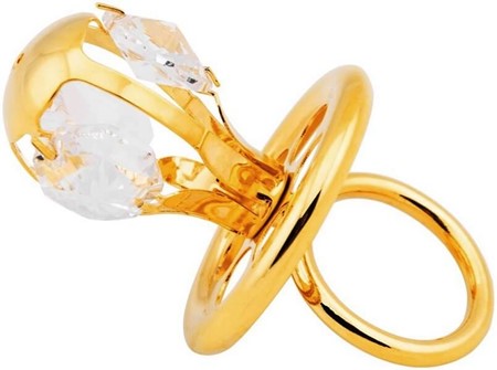 SYMBOLSK BRYLLUPSGAVE. Forgyldt sut til baby med Swarovski krystaller
