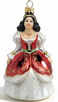 Unik julepynt. Flot glasfigur prinsesse at hænge på juletræet. 16 cm