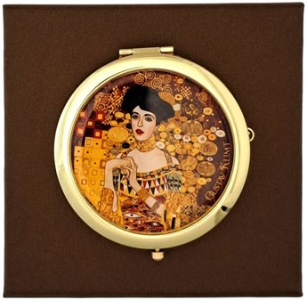 Kunstnerisk Taskespejl med Klimt-motiv. Et Eleganceikon til Hverdagen