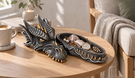 Herre Smykkeskrin. Drage – Unik Fantasy Figur og Gave til Ham